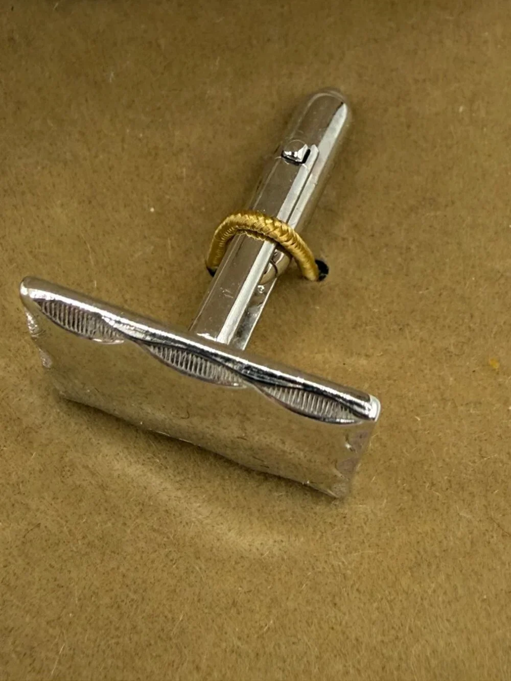 NIB Vintage Anson Silver Toned Rectangular Cuff Link Set